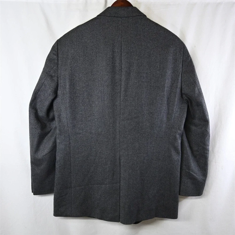 Stafford 44R Gray‎ Nailhead Tweed Wool 2Btn Blazer Jacket Sport Coat
